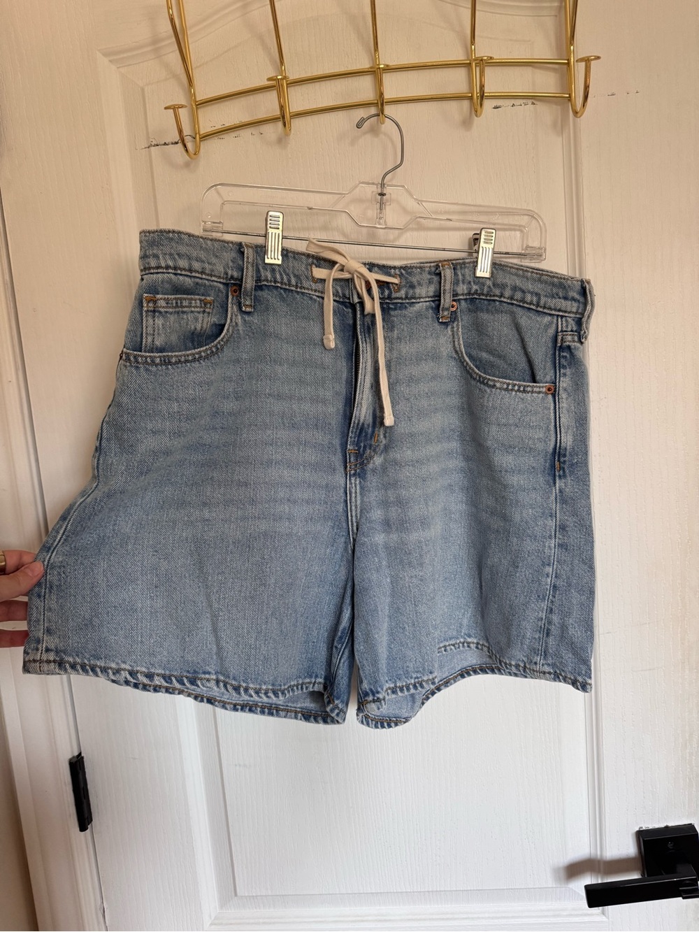 GAP Light Blue Denim Drawstring Jean Shorts